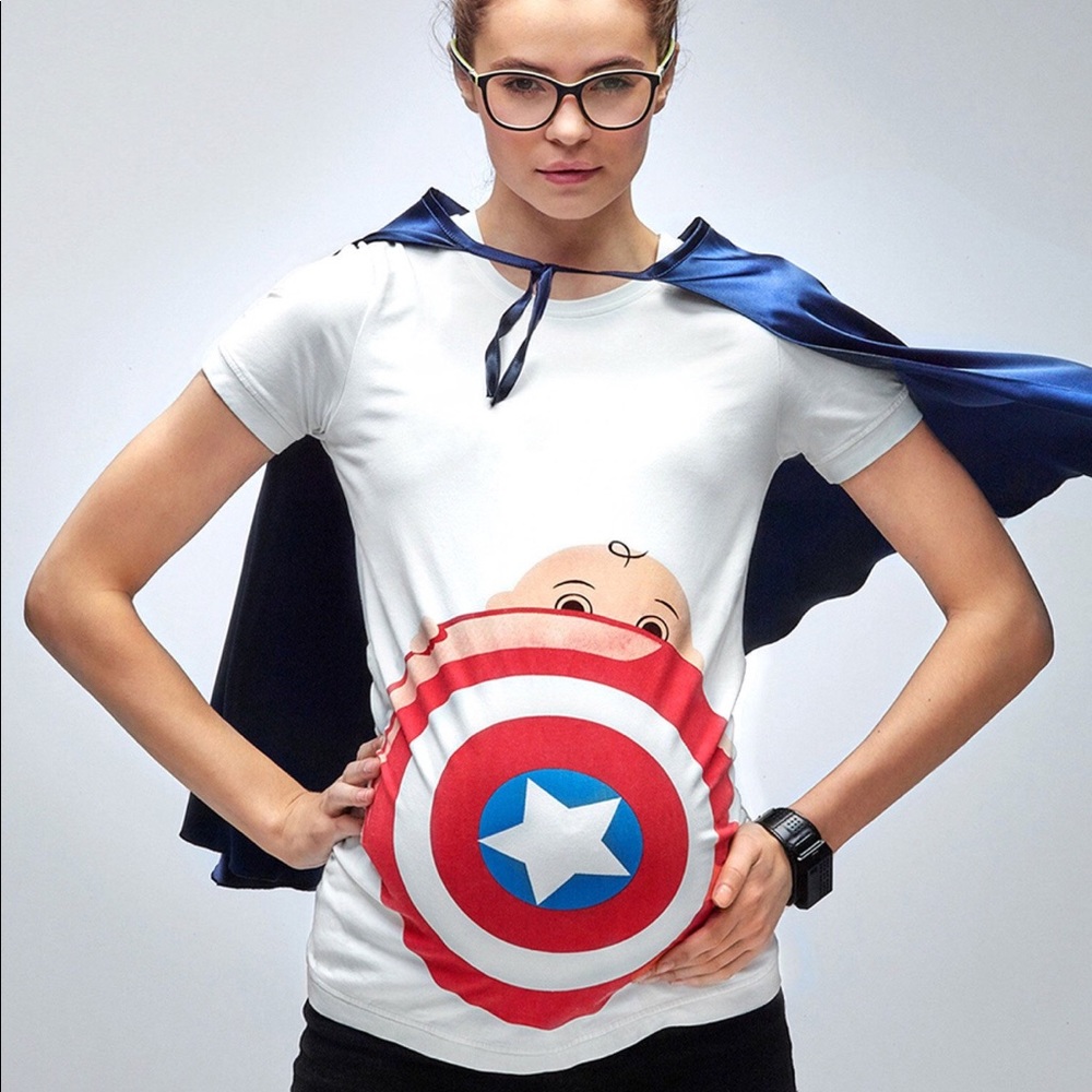 NEW Superhero Halloween Maternity T-Shirt